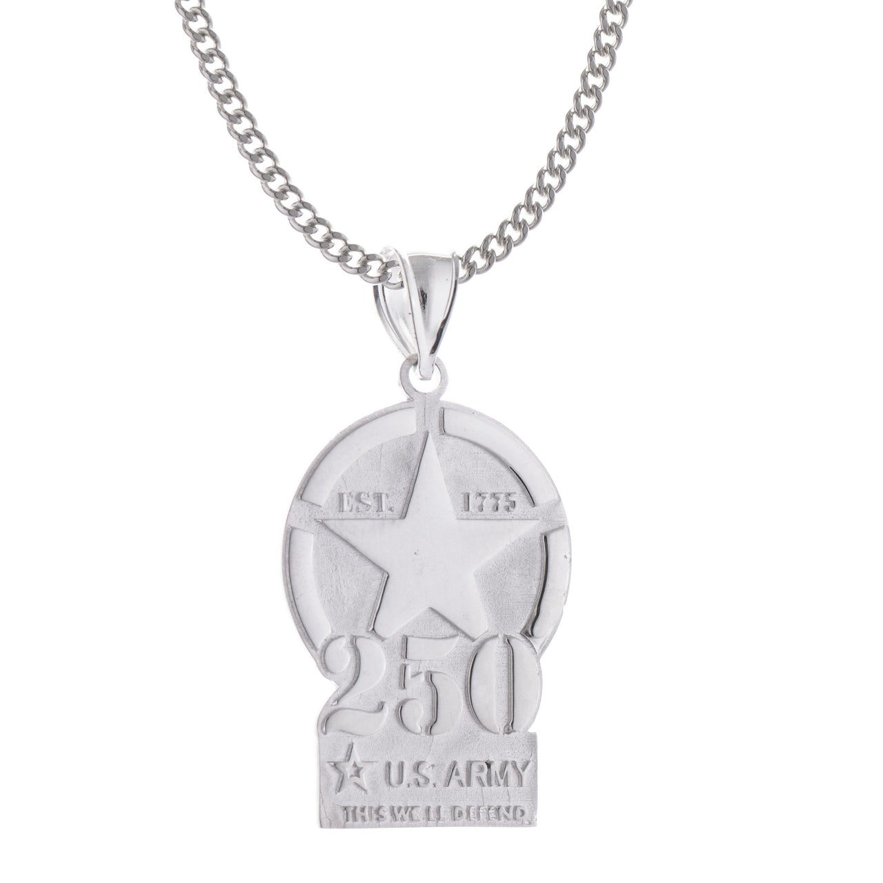 Sterling Silver Army 250th Anniversary Pendant Necklace