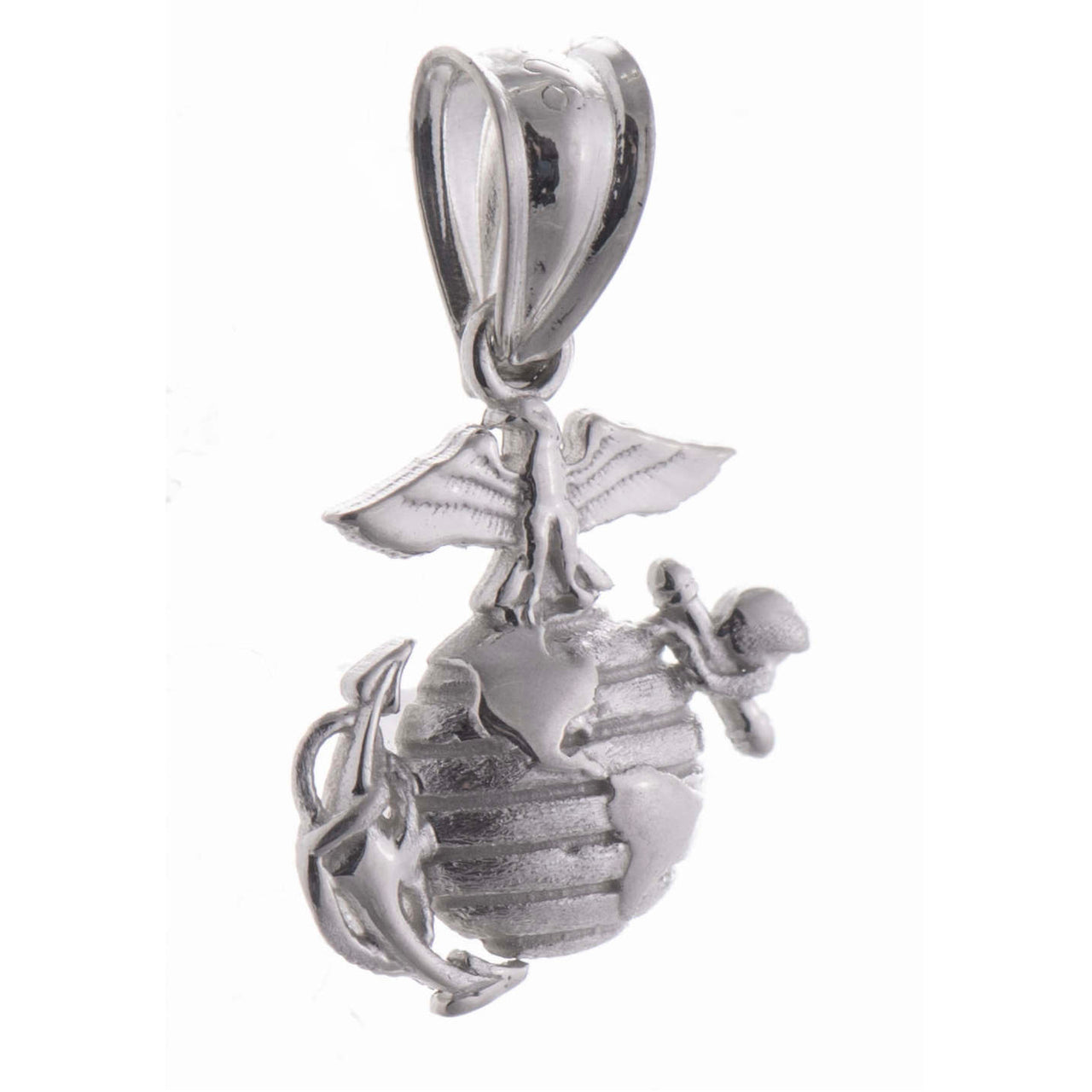 Sterling Silver Small US Marine Corps Pendant Necklace