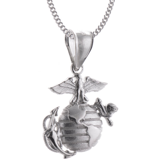 Women's Sterling Silver US Marine Corps Pendant Necklace