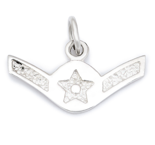Sterling Silver Air Force Airman E-2 Rank Pendant