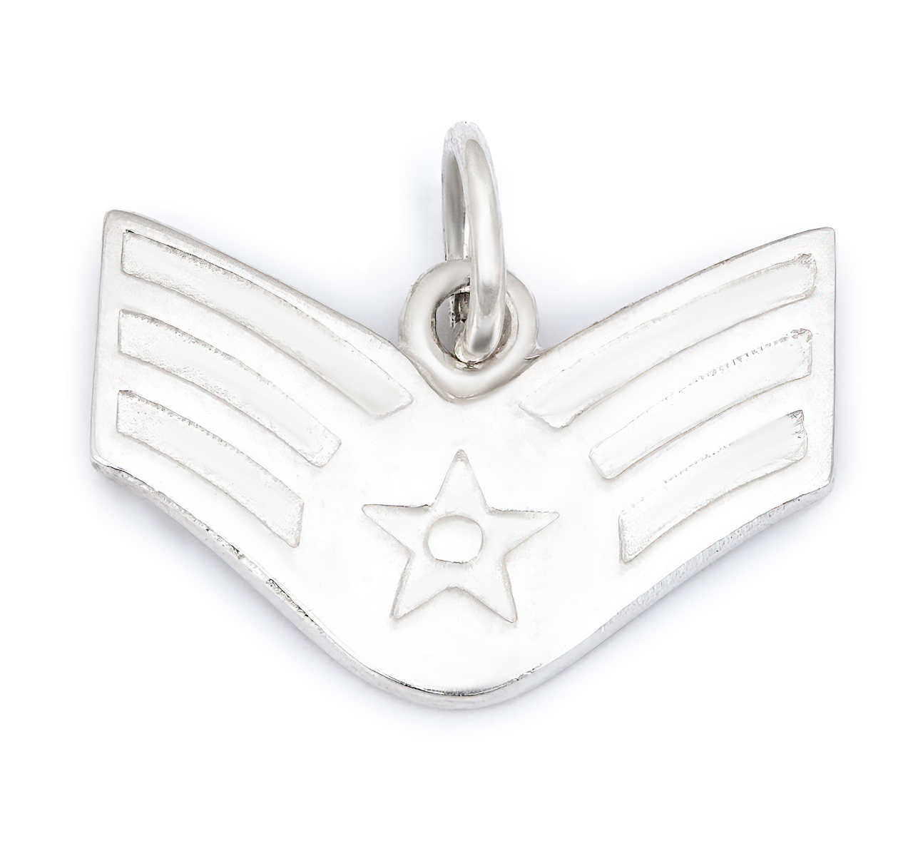 Sterling Silver Air Force Senior Airman Class E-4 Rank Pendant
