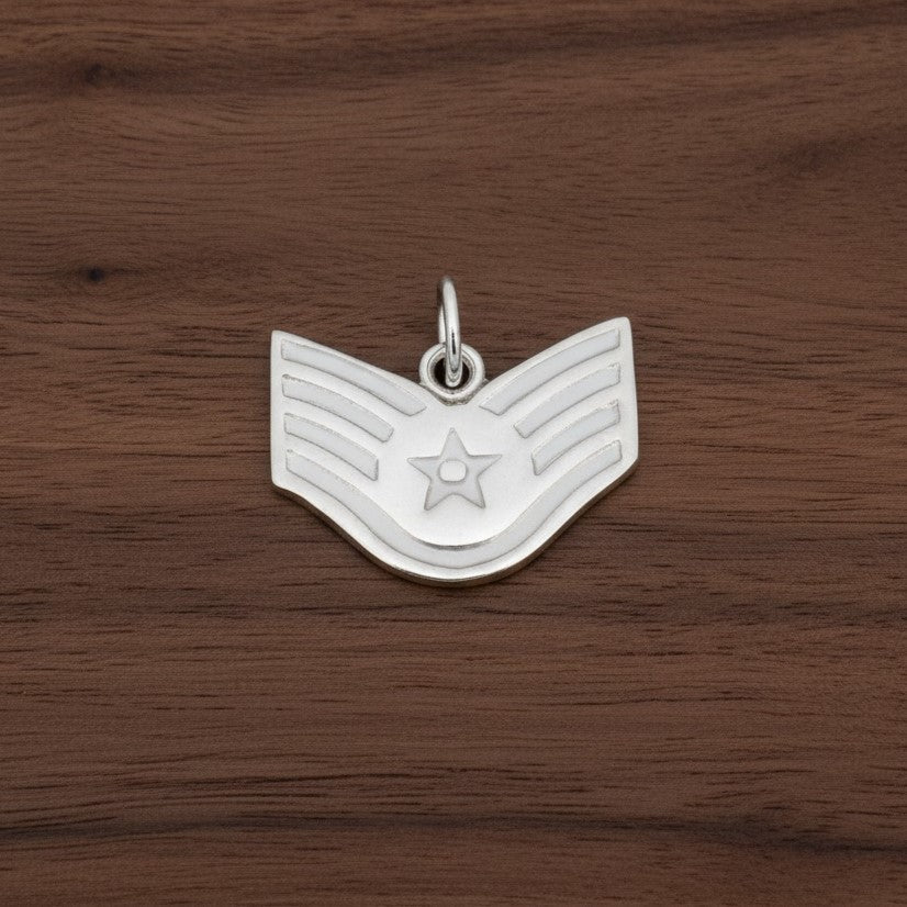Sterling Silver Air Force Staff Sergeant E-5 Rank Pendant