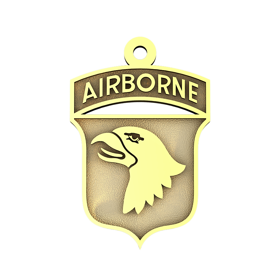 Sterling Silver or Yellow Gold US Army Airborne Pendant
