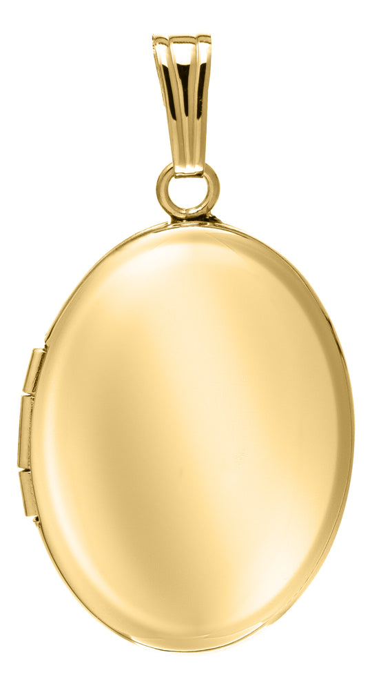 14k Yellow Gold Oval 17mm Polished Locket for Women