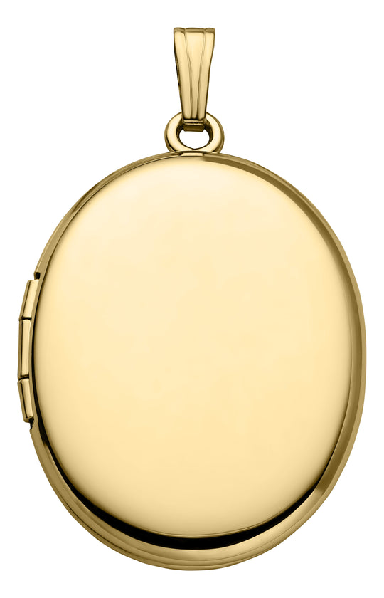 14k Yellow Gold Oval 23mm Polished Locket for Women