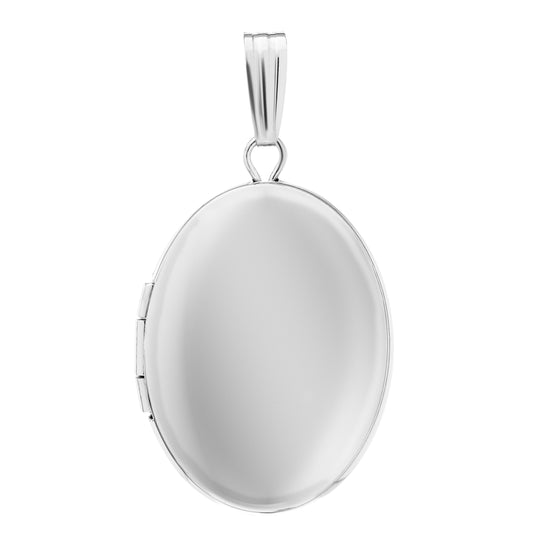 925 Sterling Silver Oval 17mm Polished Locket for Women