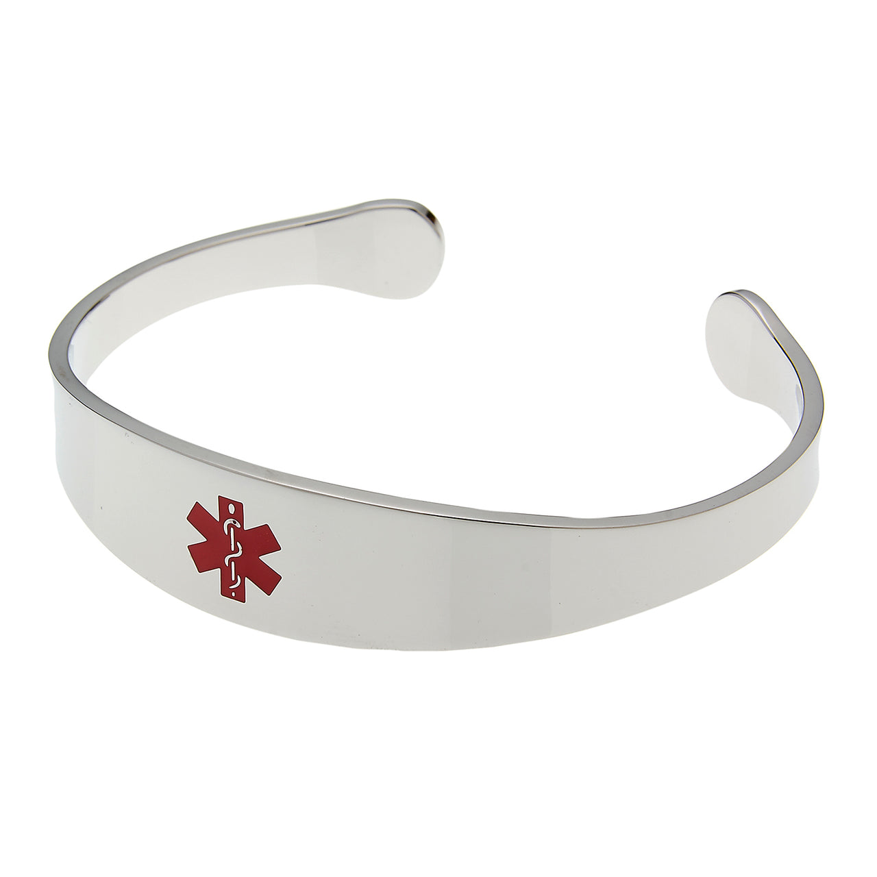 Silver or Gold Tone Stainless Steel Medical Alert Cuff Bracelet