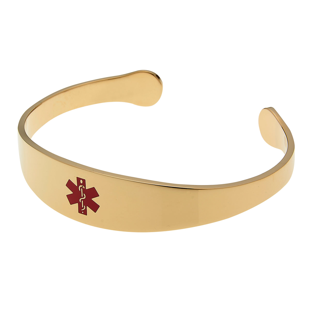 Silver or Gold Tone Stainless Steel Medical Alert Cuff Bracelet