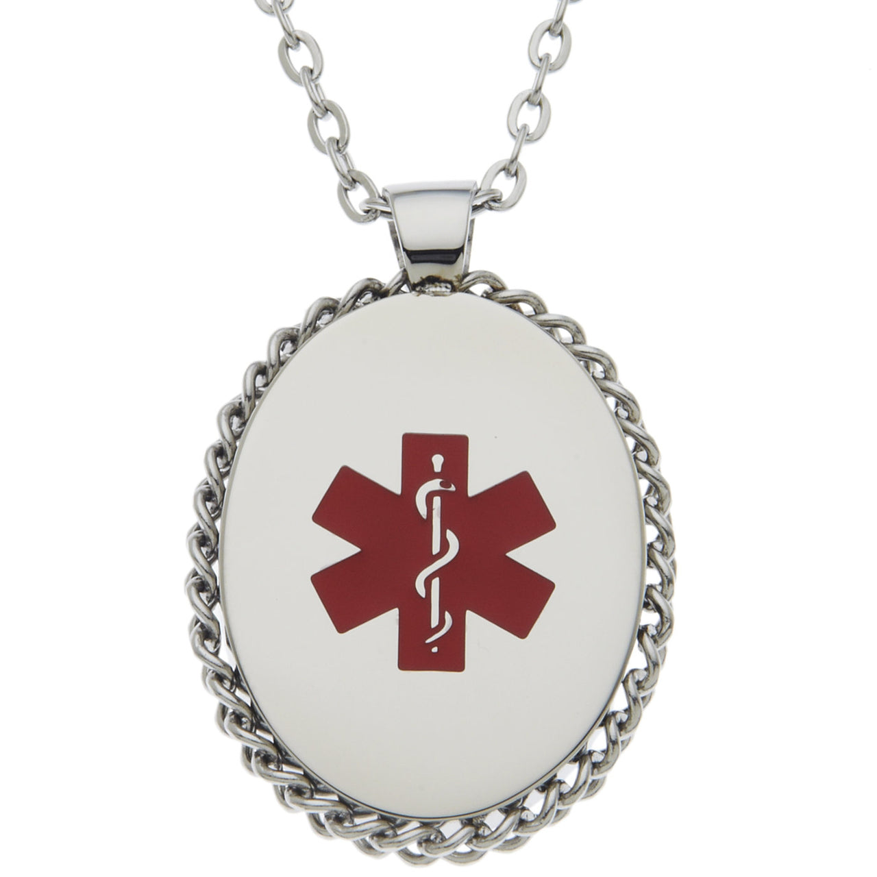 Stainless Steel Medical Alert Pendant Necklace