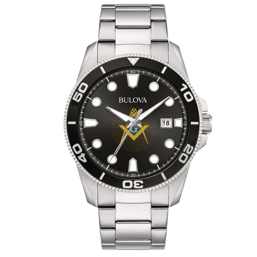 Bulova Masonic Divers Stainless Steel Watch