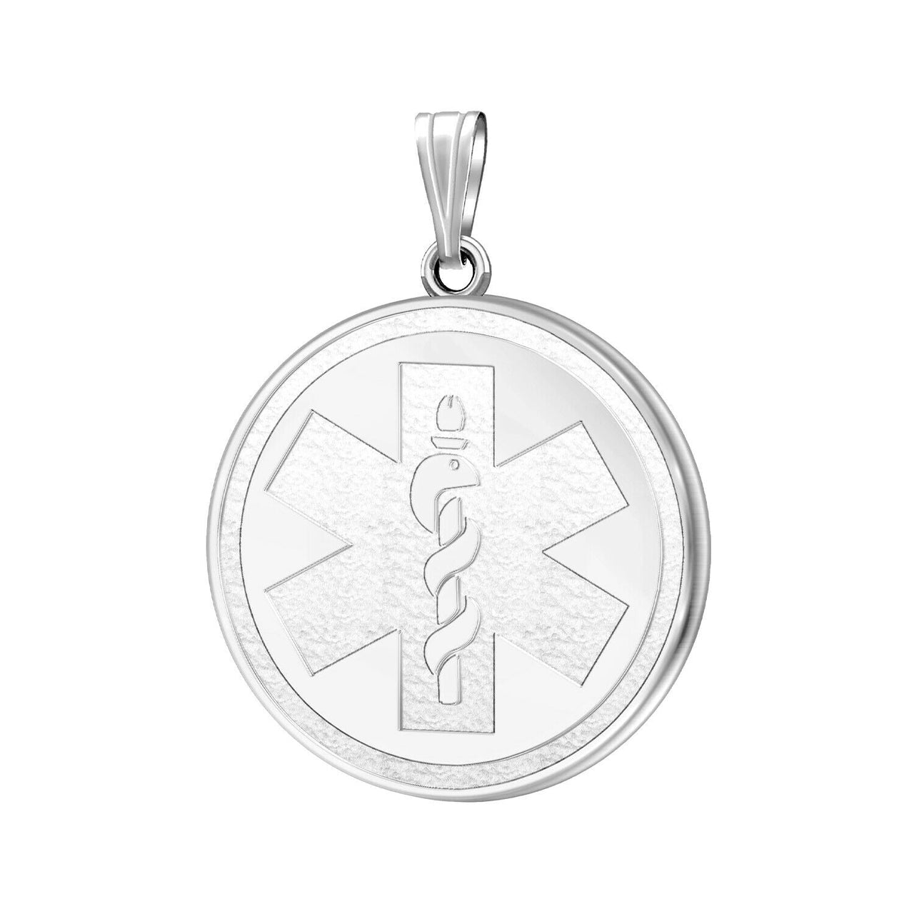 Ladies 925 Sterling Silver Round Medical 1 inch