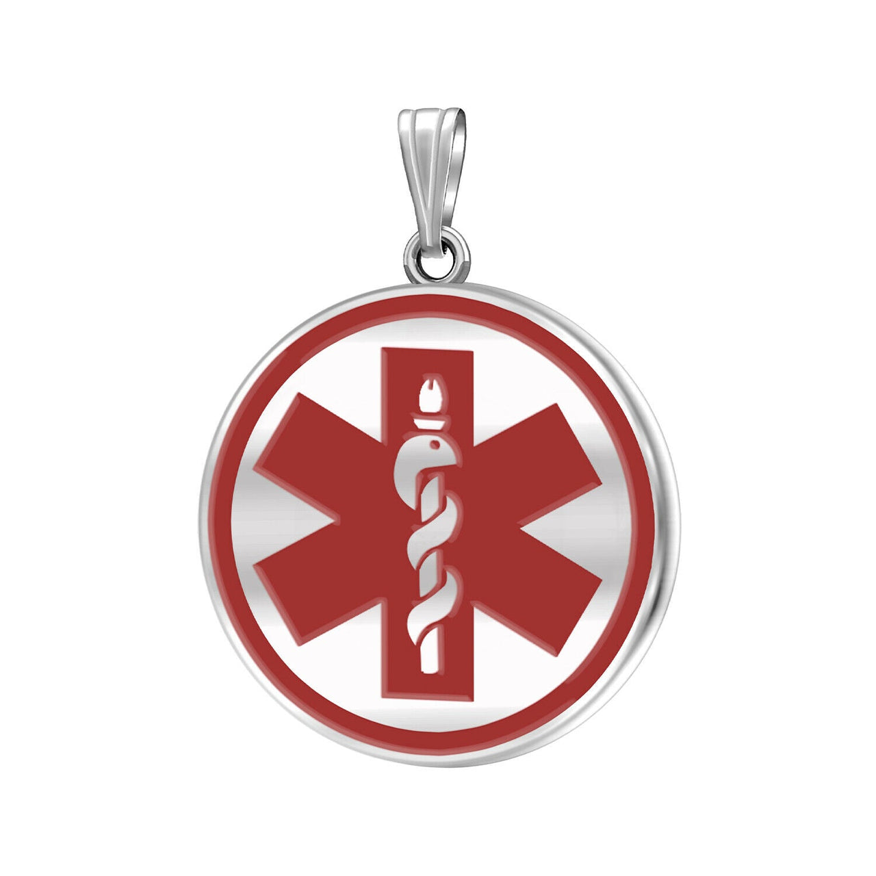925 Sterling Silver Round Medical 25mm