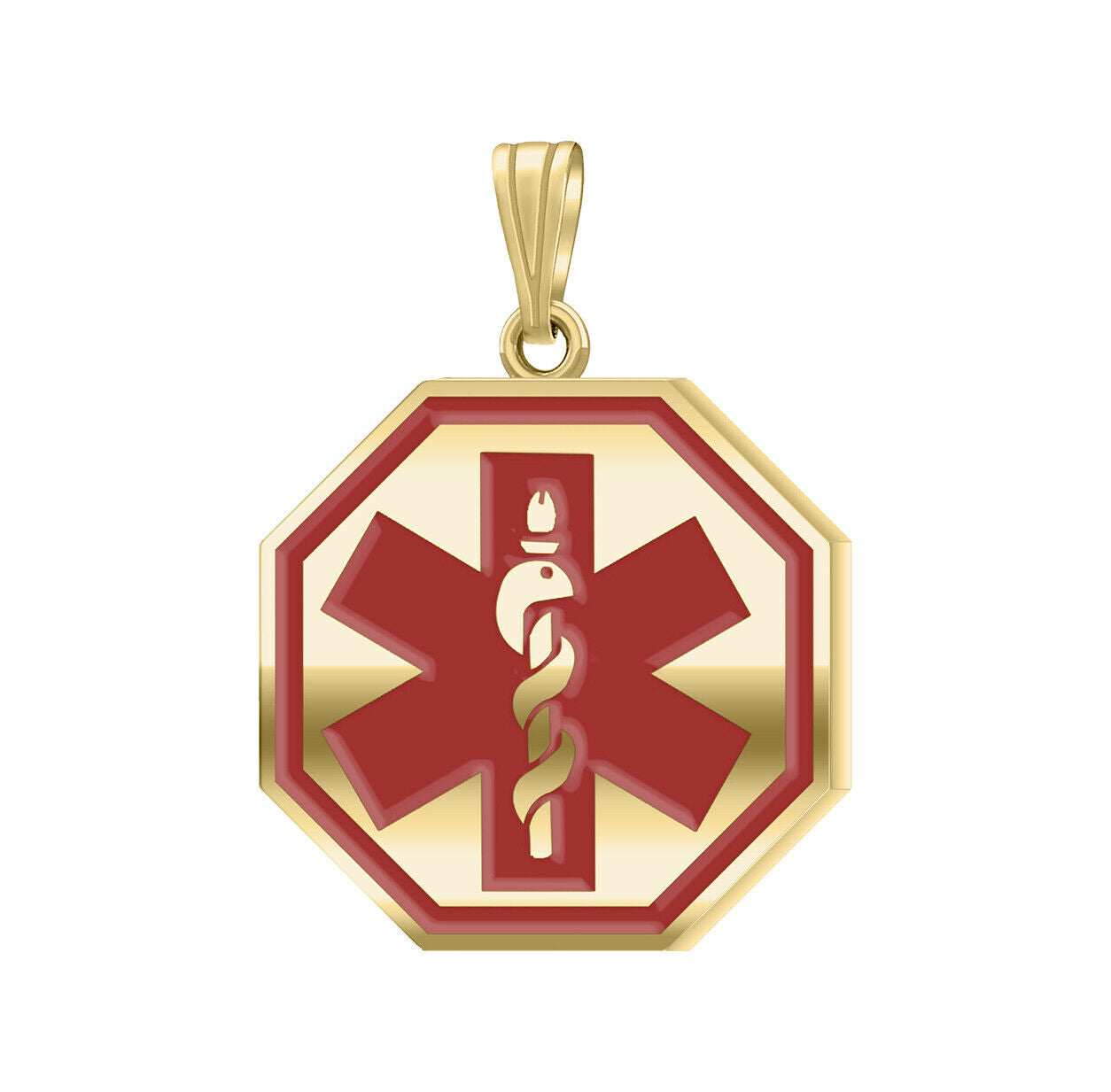 10k Yellow Gold Octagon Medical Pendant, 29mm