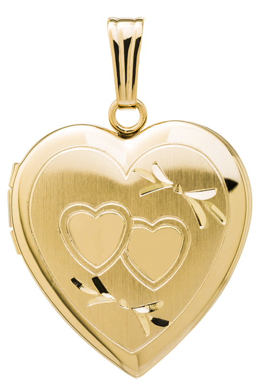 14k Yellow Gold Heart Locket