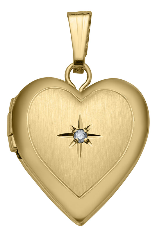 14k Yellow Gold Heart 1pt Diamond Locket