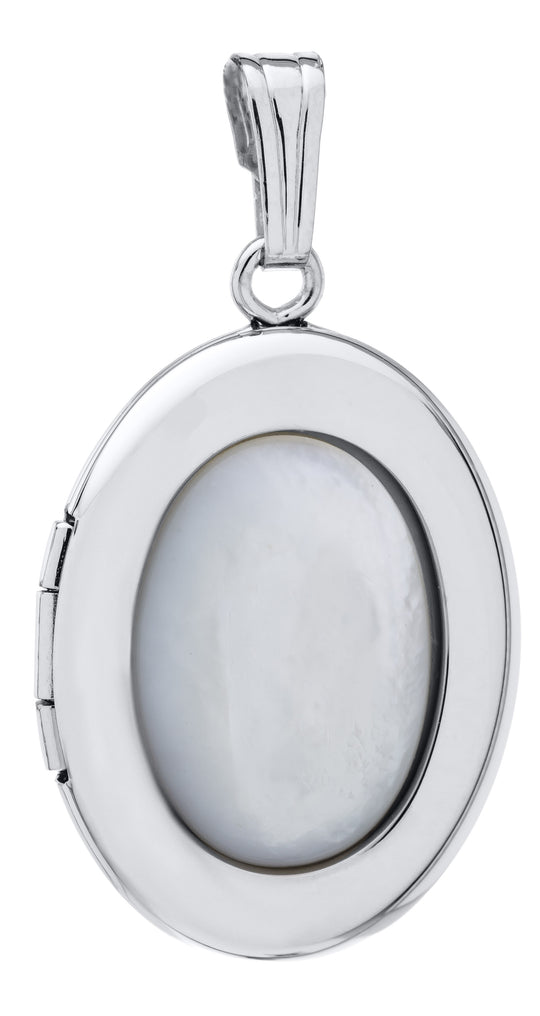 Sterling Silver Mother of Pearl Oval Locket