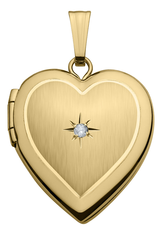14k Yellow Gold Heart 1pt Diamond Locket