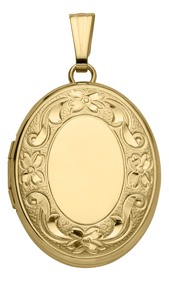 14k Yellow Gold Oval Locket