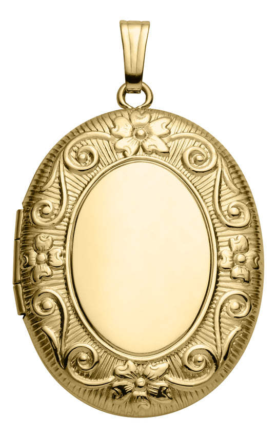 14k Yellow Gold Oval Locket