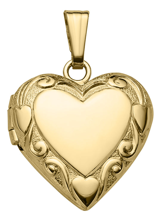 14k Yellow Gold Heart Locket
