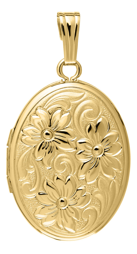 14k Yellow Gold Oval Locket